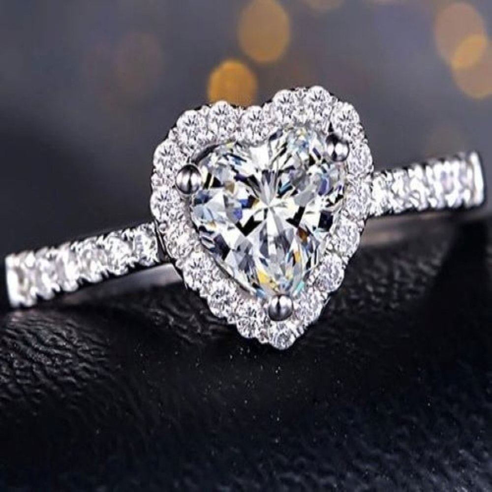 Women's 925 Sterling Silver Heart Ring